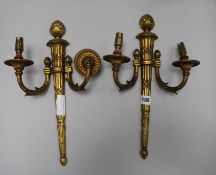 A pair of French two branch sconces