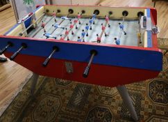 A 1950's French football table, W.4ft 10in.