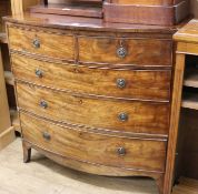 A George III mahogany bowfronted chest, W.3ft 5in.