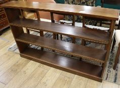 An Edwardian mahogany open bookcase, W.4ft 8in. H.3ft