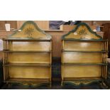 A pair of painted wood wall shelves, W.2ft 6in.