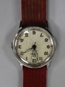 A gentleman's 1940's stainless steel Omega wrist watch, movement numbered 30 T2 SC.