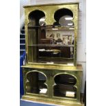 A Rodolfo Dubarry brass overlaid open display unit, W.4ft 7in. H.7ft