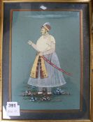 Indian Schoolgouache on paperStudy of a nobleman 11.5 x 8in., and a Chinese School watercolour,