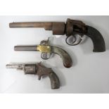 Three antique pistols