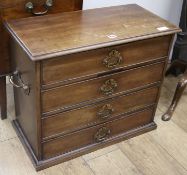 A small mahogany chest of drawers W.69cm