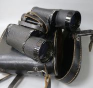 A pair of German WWII kleigs marine binoculars mounted