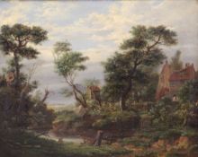 Samuel John Egbert Jones (fl.1812-1849)oil on canvasRiver landscapeinscribed verso8 x 10in.