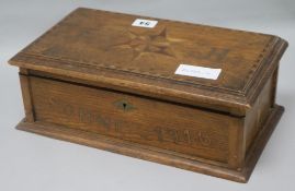 A WWI "Somme 1916" inlaid box