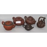 Five modern Xia Jing teapots