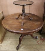 A George III style mahogany tripod table, and a Victorian breakfast table Tripod W.1ft 5in.