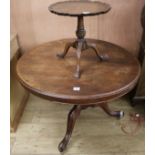 A George III style mahogany tripod table, and a Victorian breakfast table Tripod W.1ft 5in.