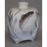 A Royal Copenhagen fish vase 21.5cm.