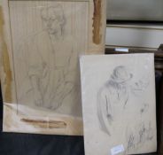 Norman Charles Blamey (1914-2000)two pencil drawingsFigure studies,one initialledLargest 15 x