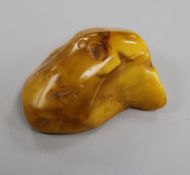 A free form piece of raw amber, gross weight 99 grams, 80mm.