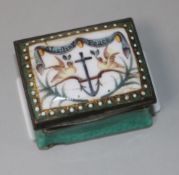 An early 19th Century South Staffordshire enamel patch box 1.5in.