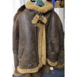 A U.S. Army leather and sheepskin flying jacket, size XXXL, bears label, 'TYPE B3/SWP NO: 2764087/