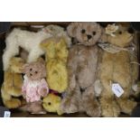 Five British Artist's Teddy Bears and a Chad Valley Terrier, the bears to include three Somethings
