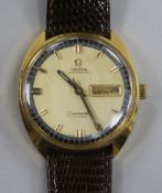 A gentleman's 1960's/1970's? gold plated Omega Seamaster Cosmic automatic wrist watch.