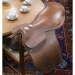 A leather saddle