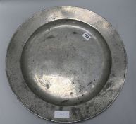 A pewter charger 45.5cm