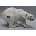 A Royal Copenhagen model of a polar bear, no.1137 L.28cm