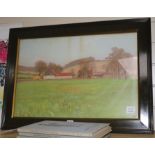 I. Kirkpatrickcolour printlandscape with farm and barn,16 x 24in.