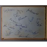 A book of autographs, including cricketers and a signed photo of Denis Compton, 1950's