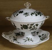 A spode Felspar lidded tureen and a dessert dish H.18cm