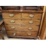 A Regency mahogany straight front chest, fitted two short and three long drawers, W.3ft 6in.