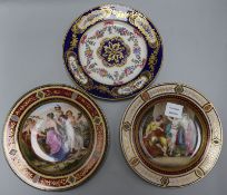 A pair of "Vienna" porcelain dishes and a Sevres style dish (3) 24cm, 23.5cm