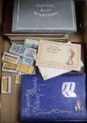 A collection of cigarette cards in 9 albums and packets