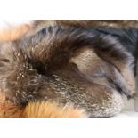 A fox fur cape and red fox collar