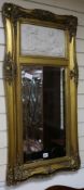 A gilt and faux marble mirror W.55cm