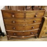 A mahogany bowfronted chest of drawers W.107cm