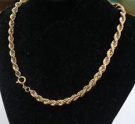 A 9ct gold fancy twist-link neck chain