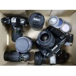 A Nikon F90X and Nikon EM, Lenses etc