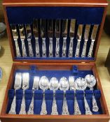 A canteen of Sheffield silver-plated King's pattern flatware, setting for six (mint condition)