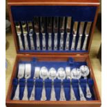 A canteen of Sheffield silver-plated King's pattern flatware, setting for six (mint condition)