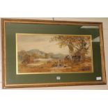 H.J. HoldingwatercolourHunting party at restsigned and dated 187213.5 x 27.5in.