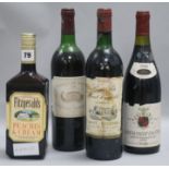 A bottle of Margaux 1981, Beau site 1986 Chateauneuf du Pape, Thonin 1988, Fitzgerald liqueur cream