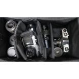 A Pentax Spotmatic camera x 2 and lenses