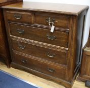 An Edwardian mahogany chest of drawers fitted two short drawers and three long drawers W.103cm