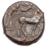 Sicily, Syracuse. Second Democracy. Silver Tetradrachm (16.81 g), 466-405 BC. Ca. 450 BC.