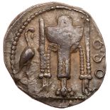 Bruttium, Kroton. Silver Nomos (7.99 g), ca. 480-430 BC. QPO, tripod with legs terminating in lion's