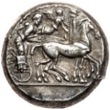 Sicily, Syracuse. Deinomenid Tyranny. Silver Tetradrachm (17.13 g), 485-466 BC. Under Hieron I,