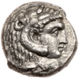 Sicily, Entella. Silver Tetradrachm (16.32 g), ca. 300-289 BC. Siculo-Punic issue. Head of