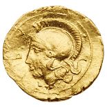 Sicily, Syracuse. Dionysios I. Gold 10 Litrai (0.64 g), 405-367 BC. Ca. 405 BC. ΣYPA (retrograde),