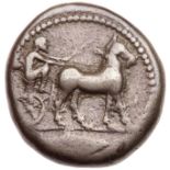 Bruttium, Rhegion. Anaxilas. Silver Tetradrachm (16.59 g), Tyrant, ca. 494/3-462/1 BC. Ca. 475/4 BC.