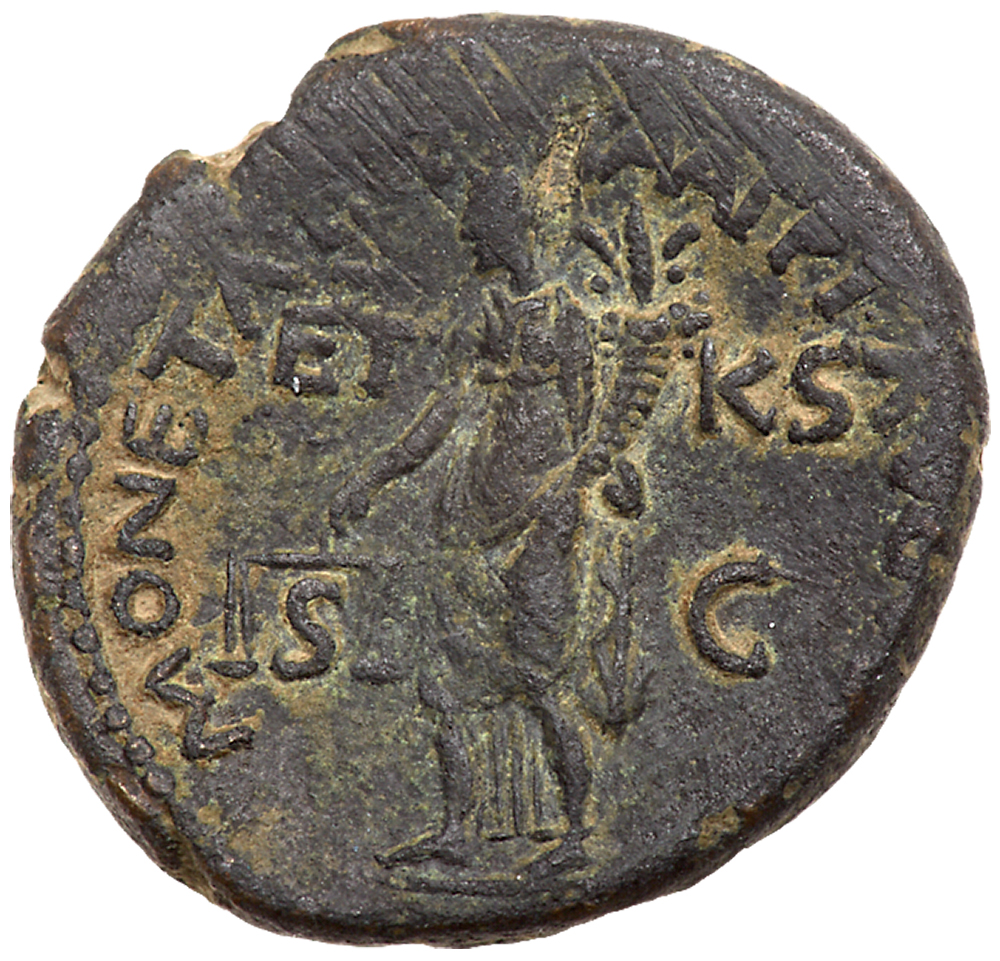 Judaea, Herodian Kingdom. Agrippa II, with Domitian. Æ 28 (11.58 g), ca. 50-100 CE. Caearea - Image 2 of 2